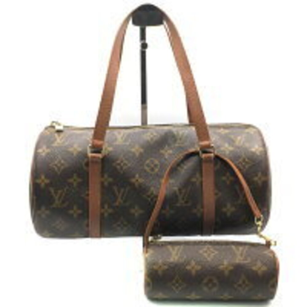 LOUIS VUITTON Papillon Handbag Monogram Clutch Brown